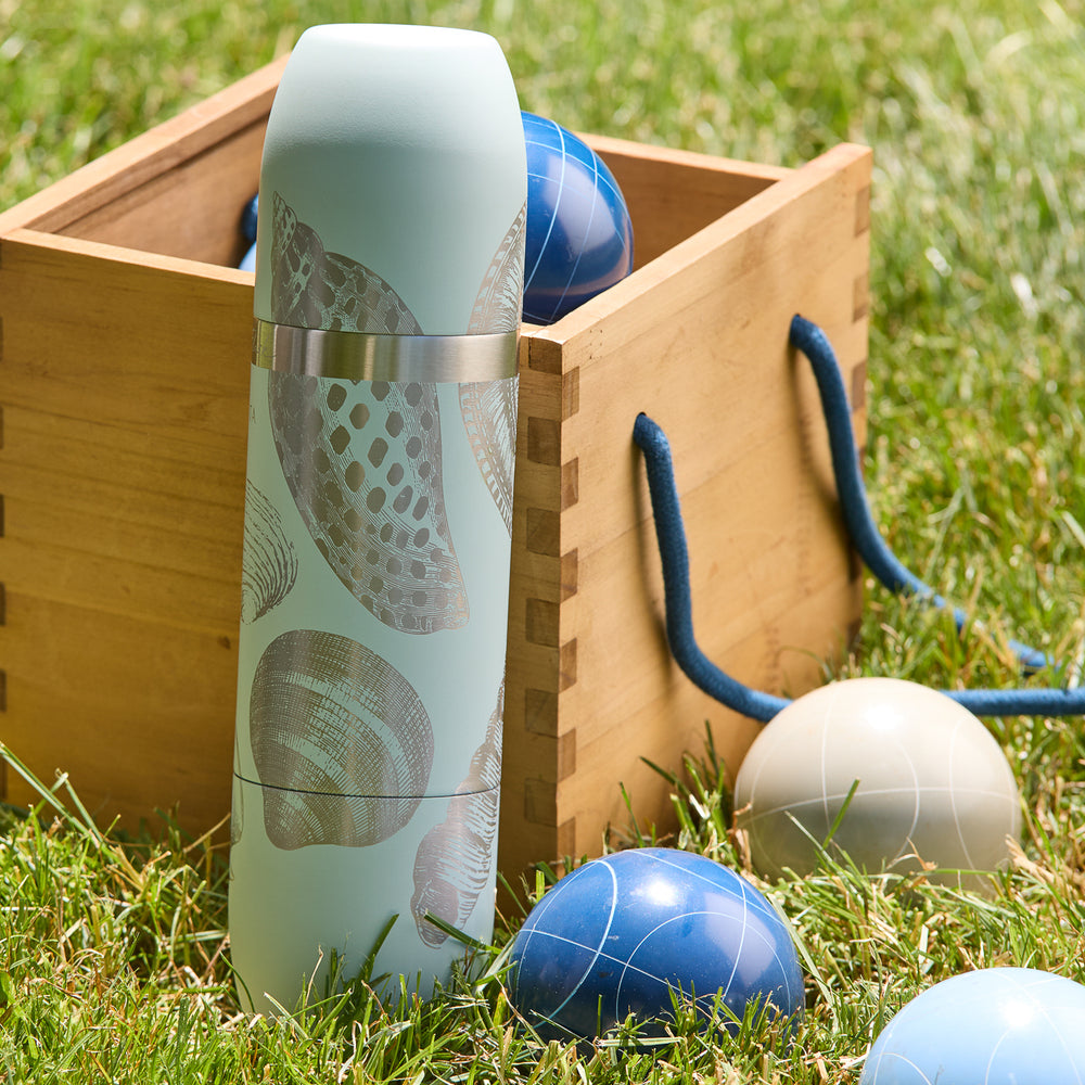 Caskata x High Camp Light Blue Shells Wine Flask image 2