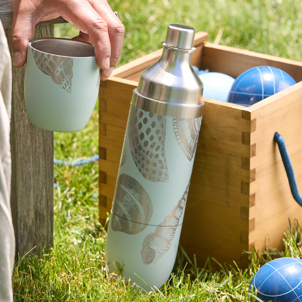 Caskata x High Camp Light Blue Shells Wine Flask image 3