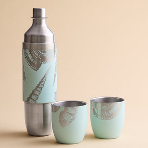 Caskata x High Camp Light Blue Shells Wine Flask thumbnail 4