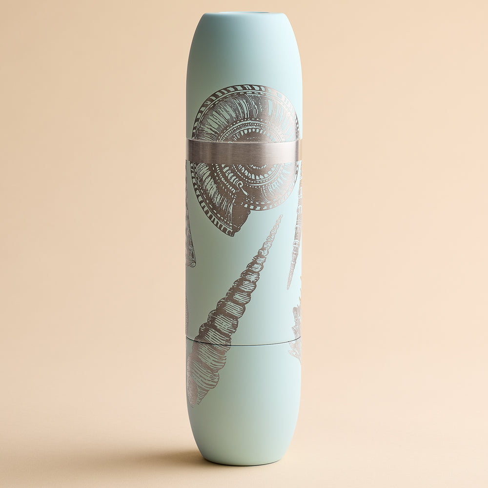Caskata x High Camp Light Blue Shells Wine Flask