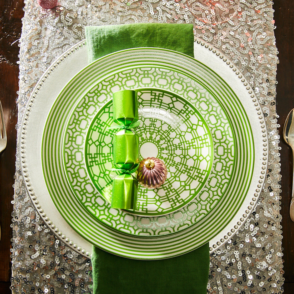 Newport Stripe Verde Rimmed Dinner Plate image 8