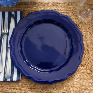Stella Scalloped Solid Blue Dinner Plate thumbnail 4