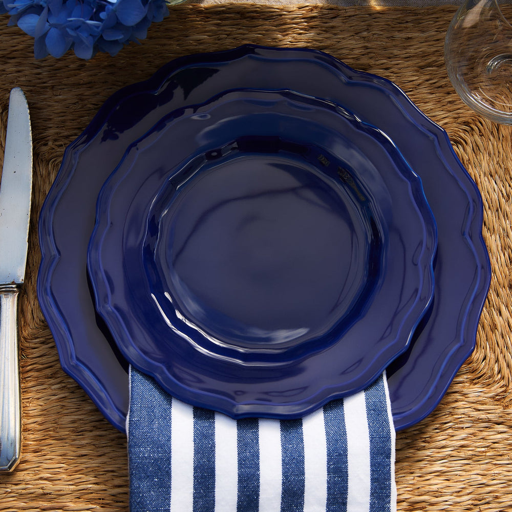 Stella Scalloped Solid Blue Salad Plate image 3