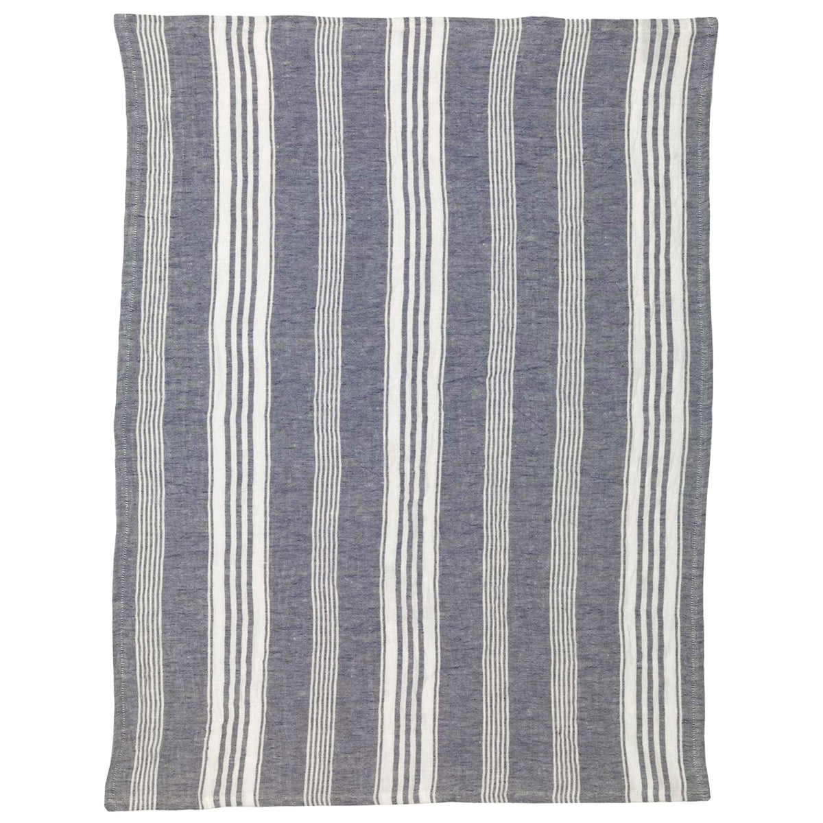 Trattoria Blue Kitchen Towel Multi Stripes sold as part of a mixed set of 2 in Italian Linen from Caskata