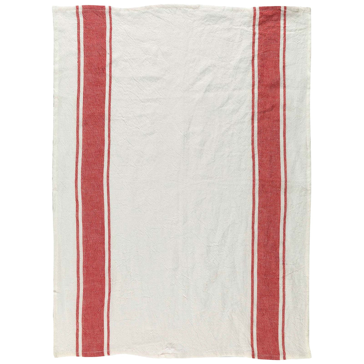 Trattoria Rosso Kitchen Towel Large Border Stripes sold as part of a mixed set of 2 in Italian Linen from Caskata