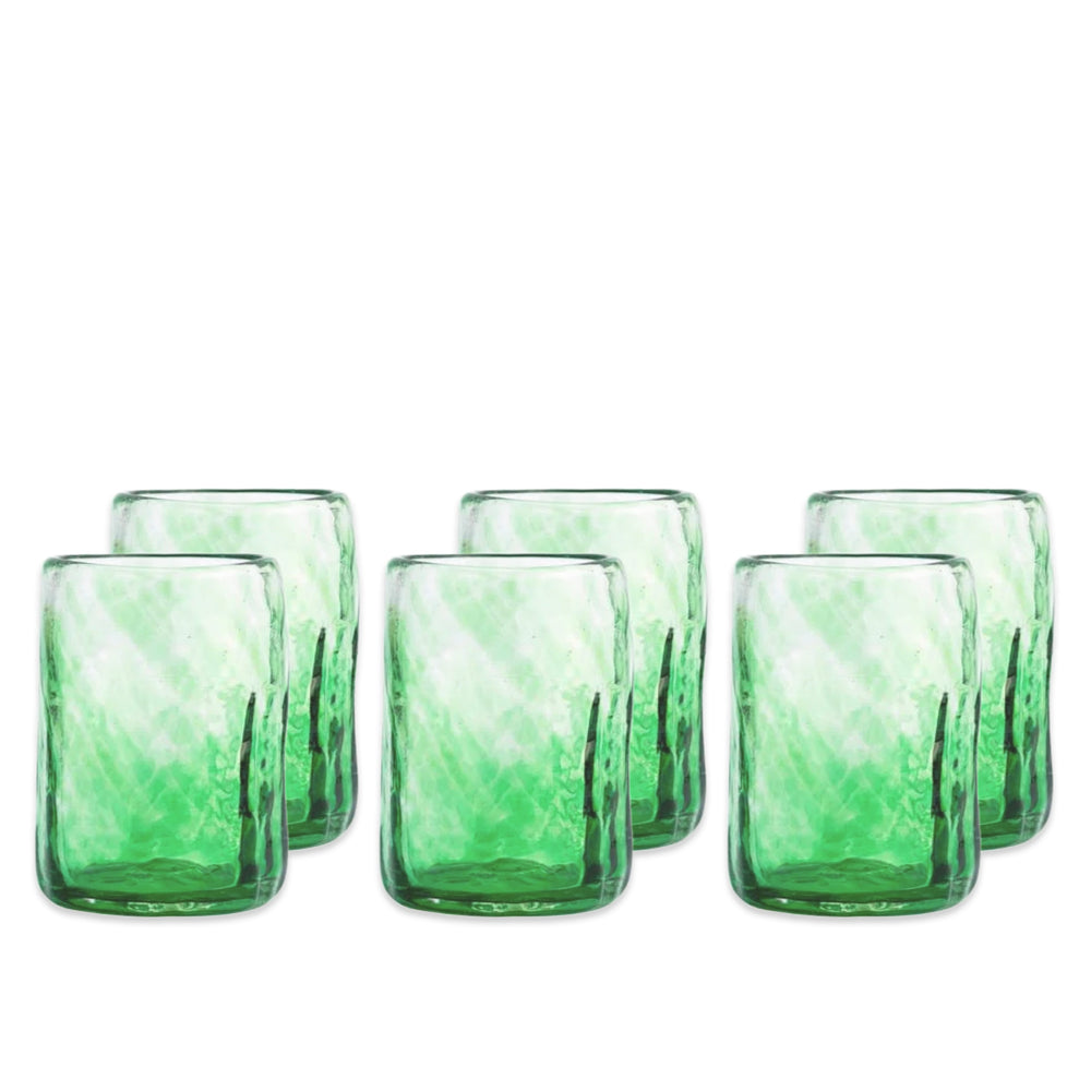 Viento Medium Green Tumblers, Set of 6