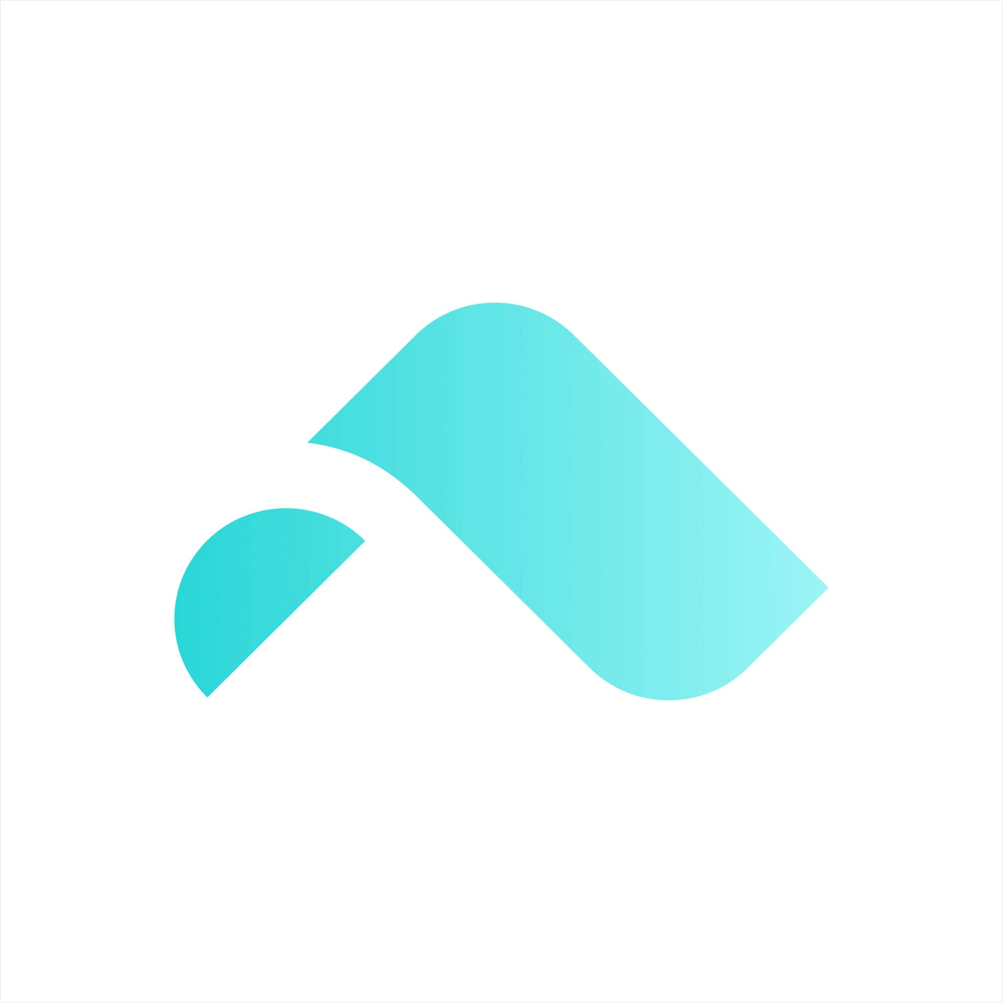 A minimalist light blue abstract design on white represents Route's Cash Back + Shipping Protection, with a curved rectangle and semi-circle evoking package safety and carbon neutral shipping.