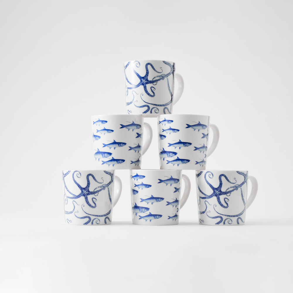 Go Fish! Mixed Set of 6 Mugs