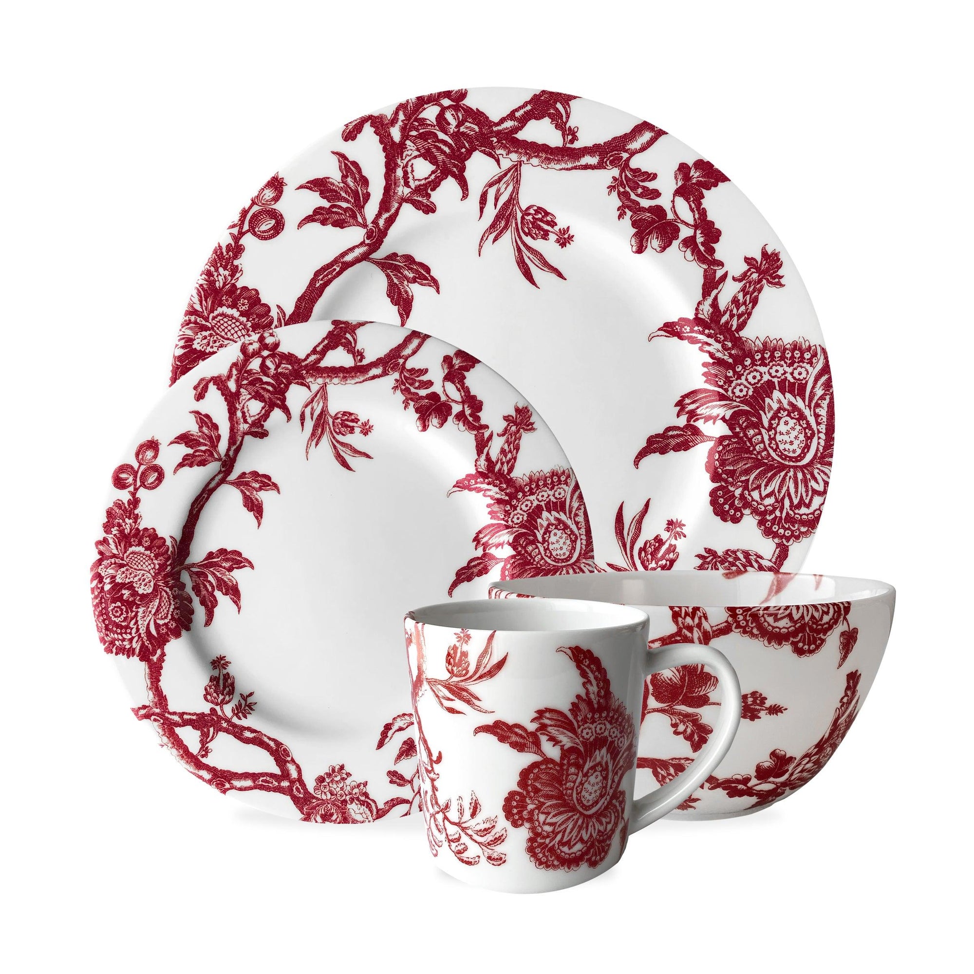 Arcadia Crimson 4-Piece Place Setting Crimson - Caskata