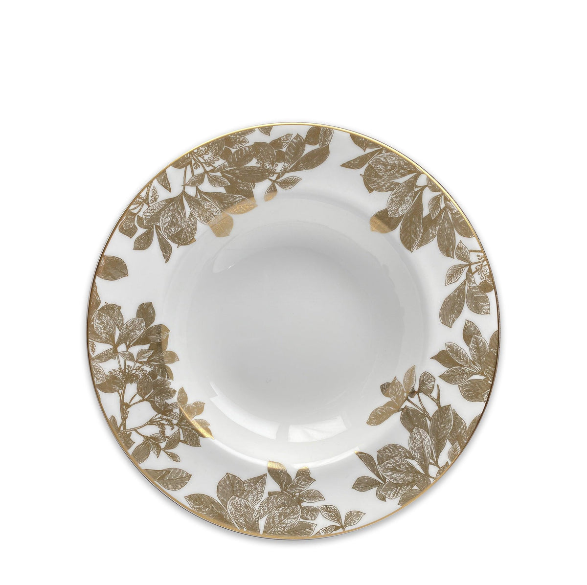 Arbor Gold Rimmed Soup Bowl - Caskata