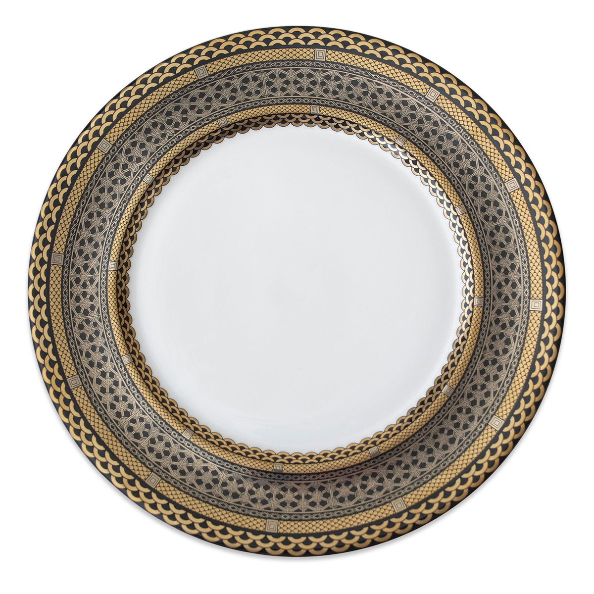 Hawthorne Onyx Gold &amp; Platinum Charger Plate - Caskata