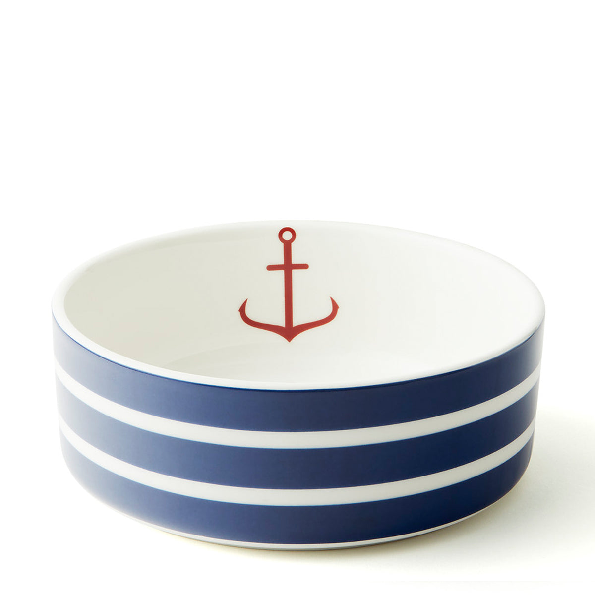 Beach Towel Stripe Large Pet Bowl in Porcelain from Caskata