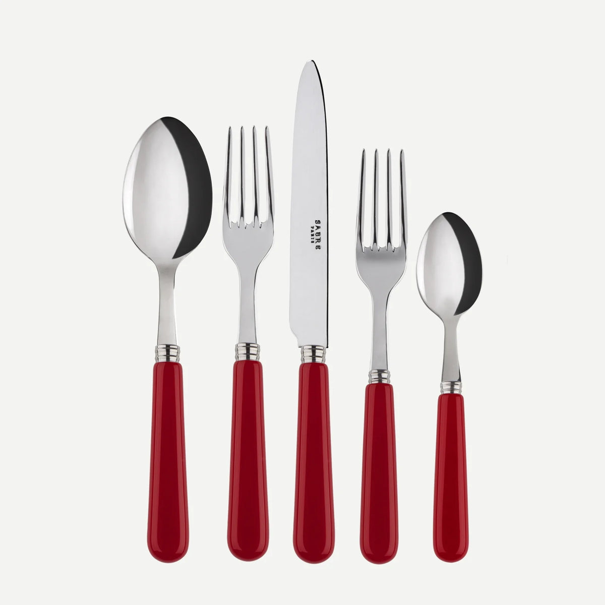 Bistro Red 5-Piece Flatware Setting from Caskata.