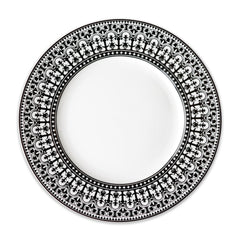 Casablanca Dinner Plate in black and white high-fired porcelain- Caskata