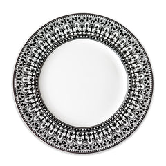 Casablanca Dinner Plate in black and white high-fired porcelain- Caskata