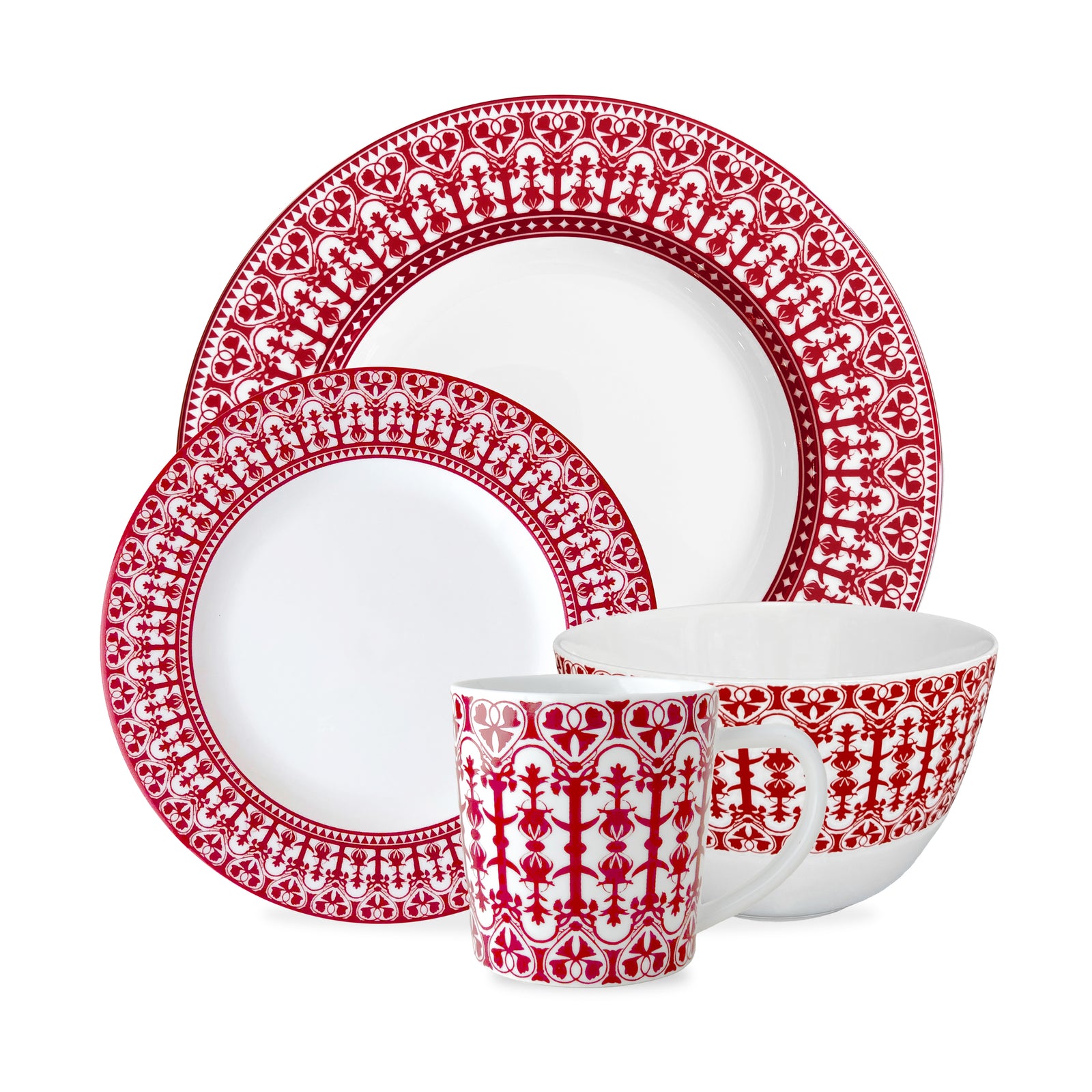Casablanca Crimson 4-Piece Place Setting - Caskata