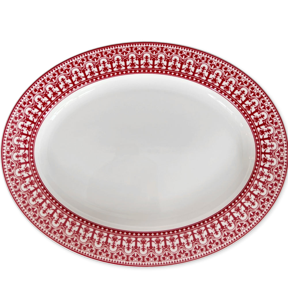 Casablanca Crimson Oval Rimmed Platter