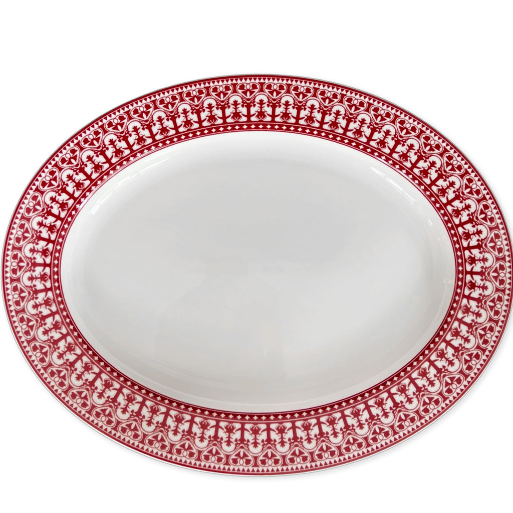 Casablanca Crimson Oval Rimmed Platter