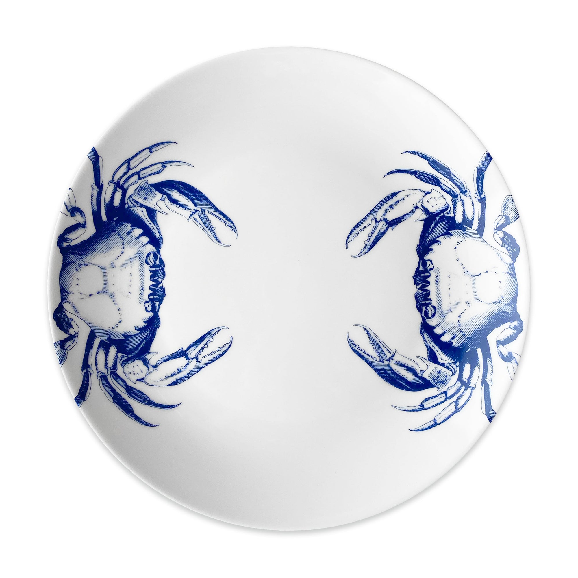 Crabs Blue Coupe Dinner Plate - Caskata