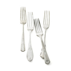 Vintage, silver-plated dinner forks collected by Caskata.