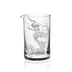Dragon Mixing Glass from Caskata in Sand-Etched Crystal