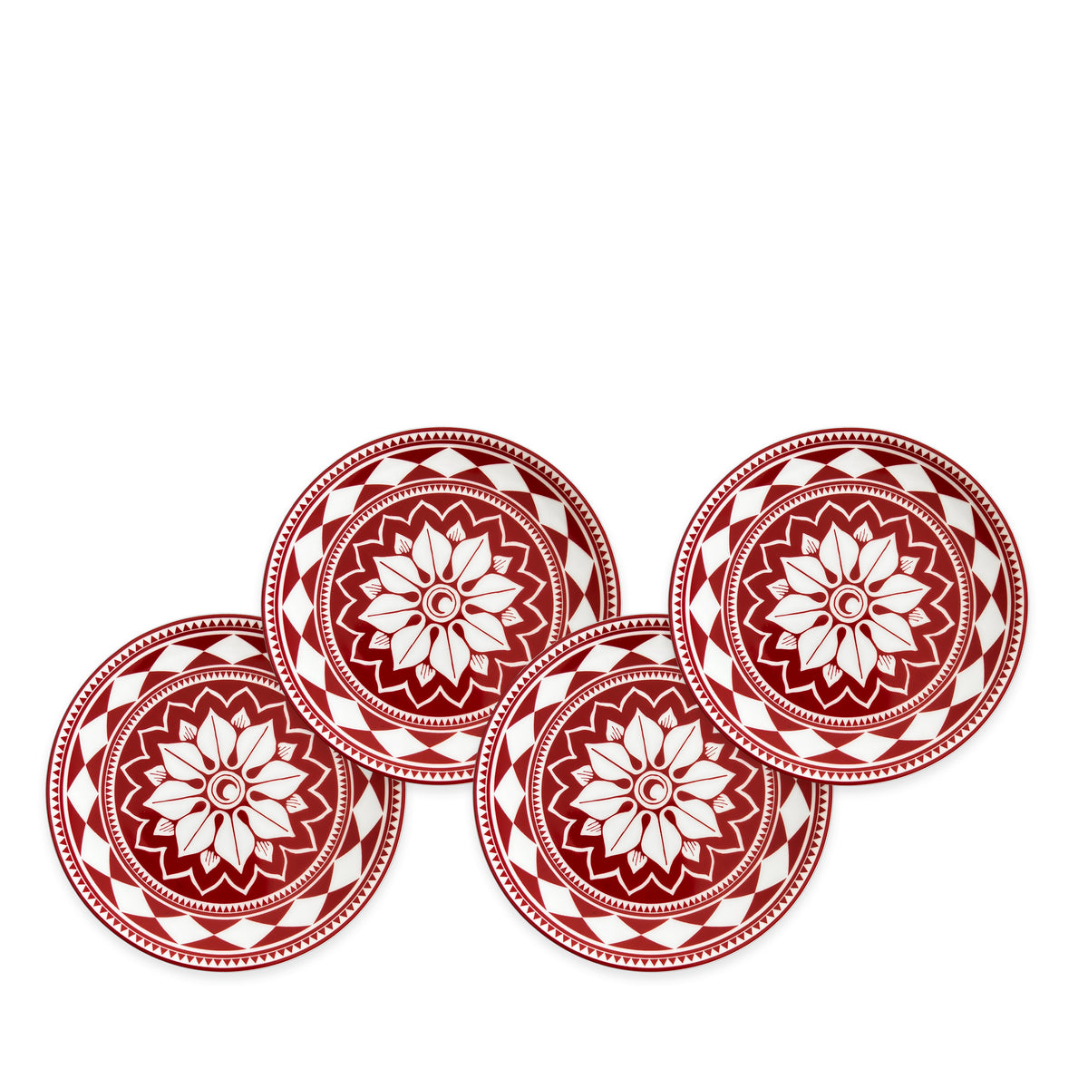 Fez Crimson Canapé Plates Boxed Set/4 - Caskata