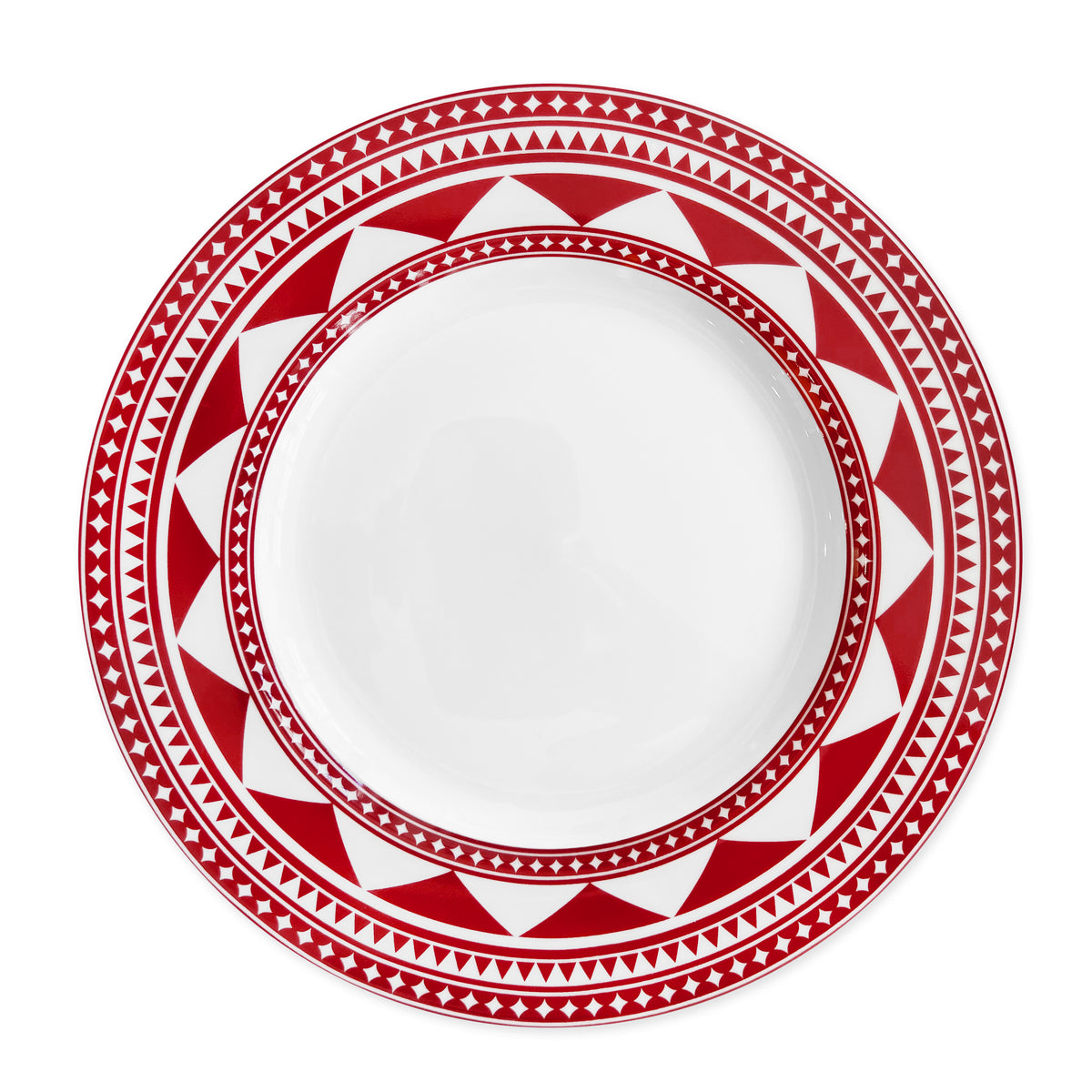 Fez Crimson Rimmed Dinner Plate - Caskata
