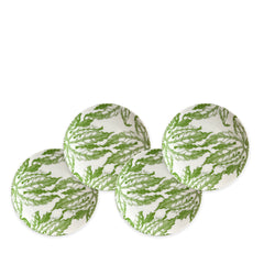Freya Canape Plate Set of 4 in green and white porcelain from Caskata