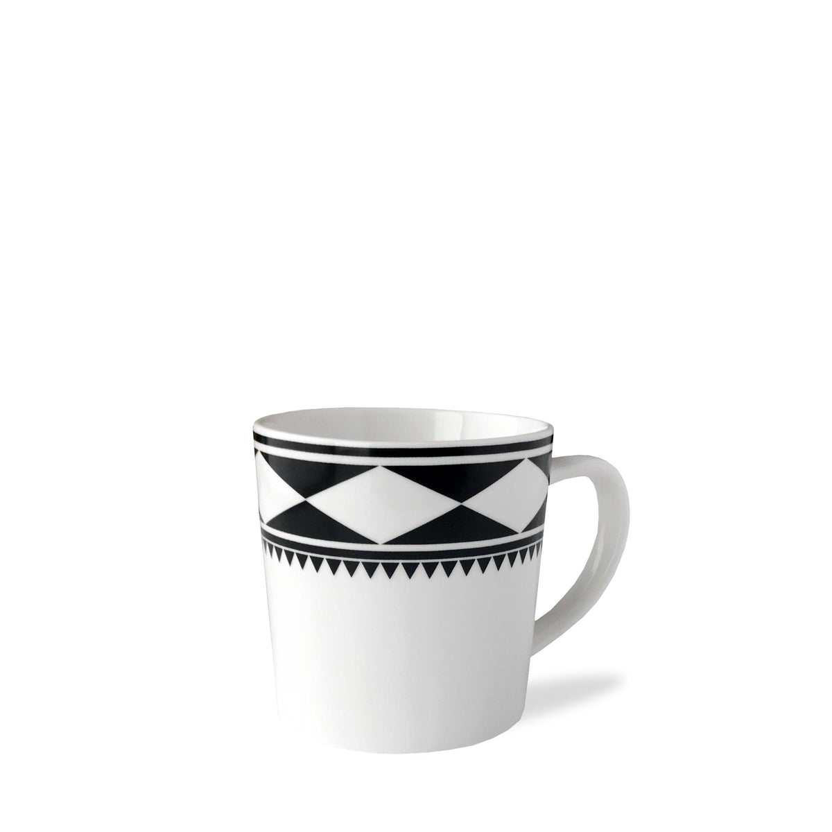 Fez Mug in black and white high-fired porcelain dinnerware- Caskata