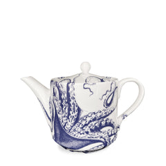 Lucy the octopus blue and white bone china teapot from Caskata.