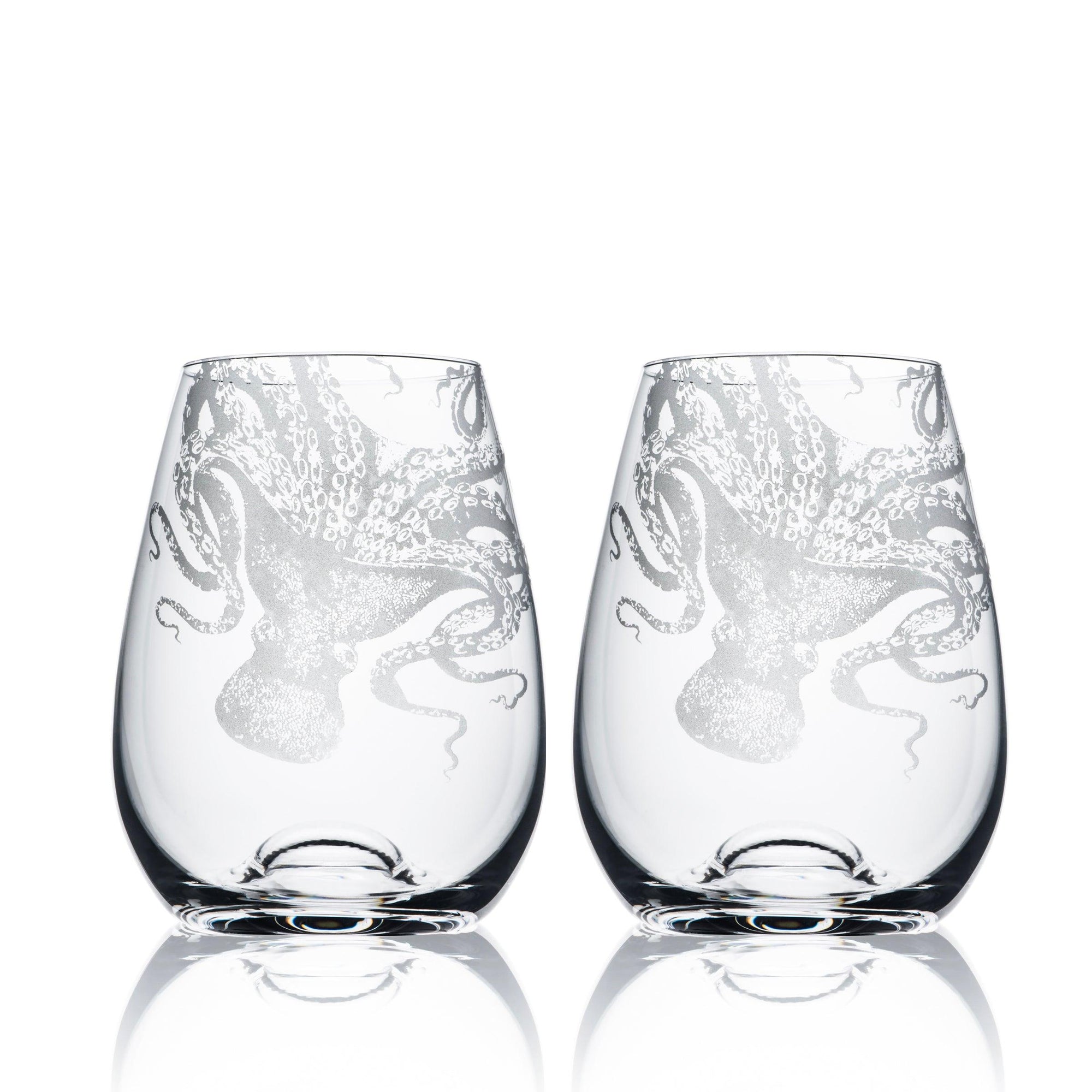 Caskata Phoebe Clear Stemless Wine Glasses, Set of 2