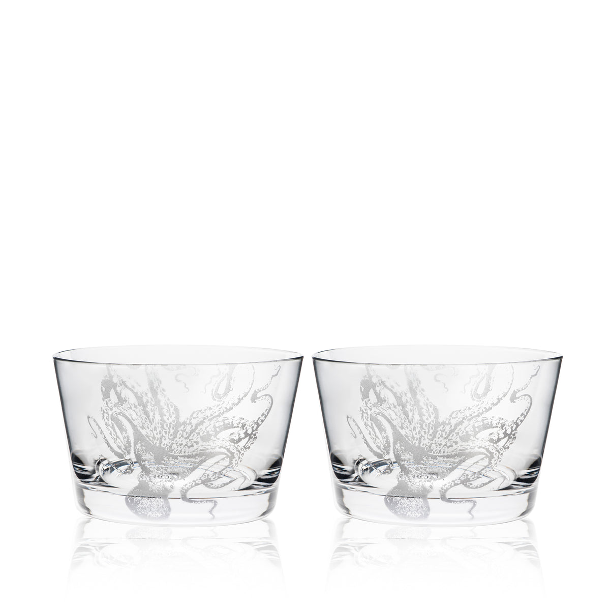 Lucy the Octopus crystal glass tidbit bowls in a set of 2 from Caskata