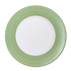 Newport Stripe Rimmed Dinner Plate Green - Caskata