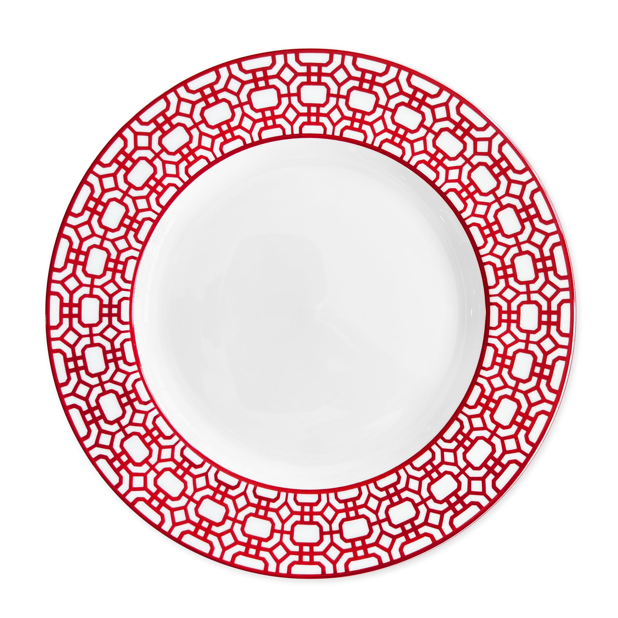 Newport Garden Gate Crimson Dinner Plate - Caskata