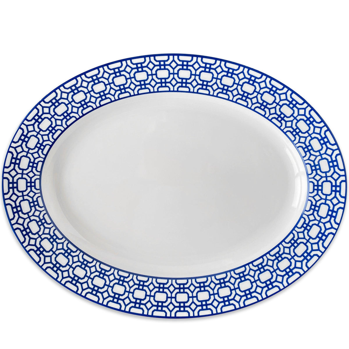 Newport Garden Gate Oval Rimmed Platter - Caskata