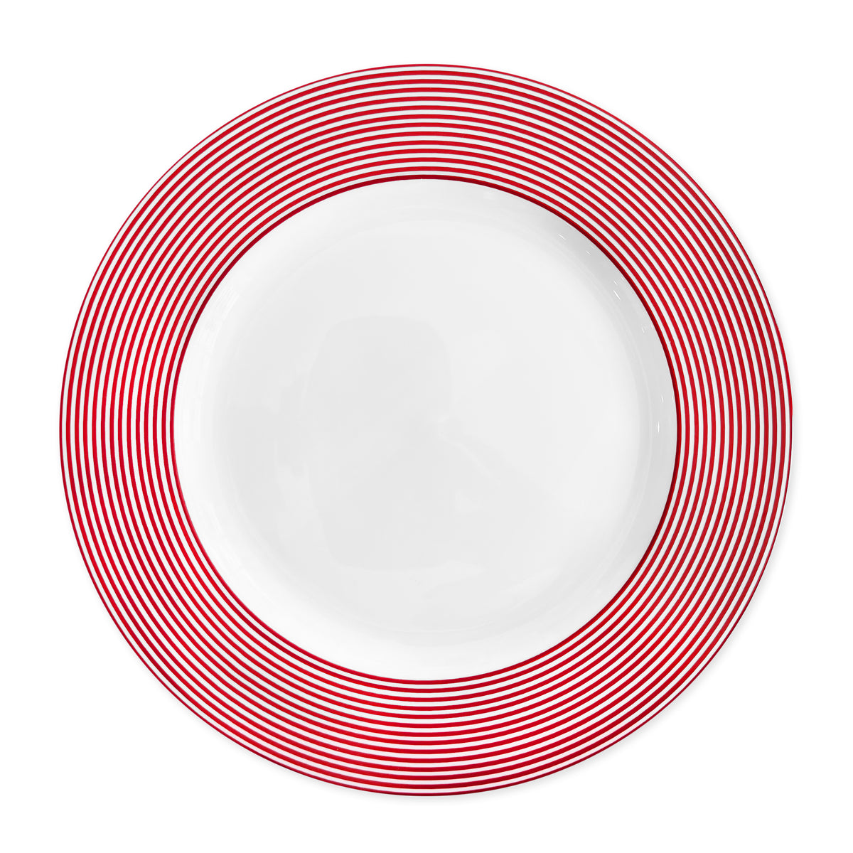 Newport Stripe Crimson Dinner Plate - Caskata