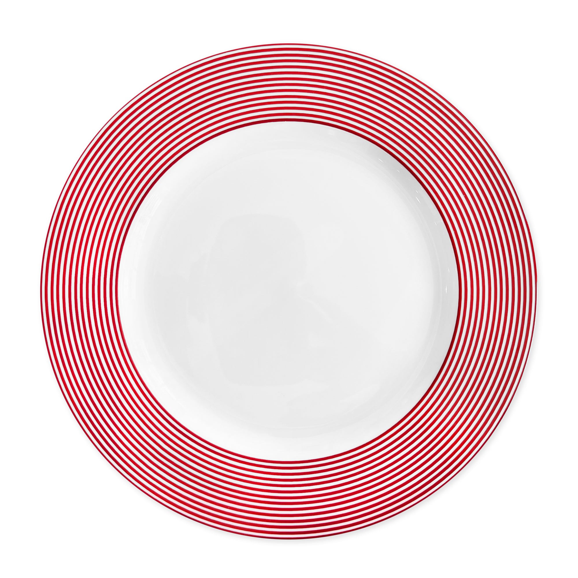Newport Stripe Crimson Dinner Plate - Caskata