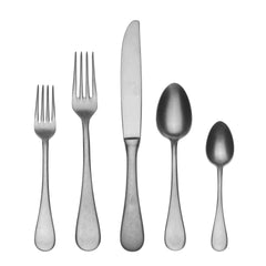 Pewter Stonewashed Stainless Steel 5-Piece Flatware Setting from Caskata.