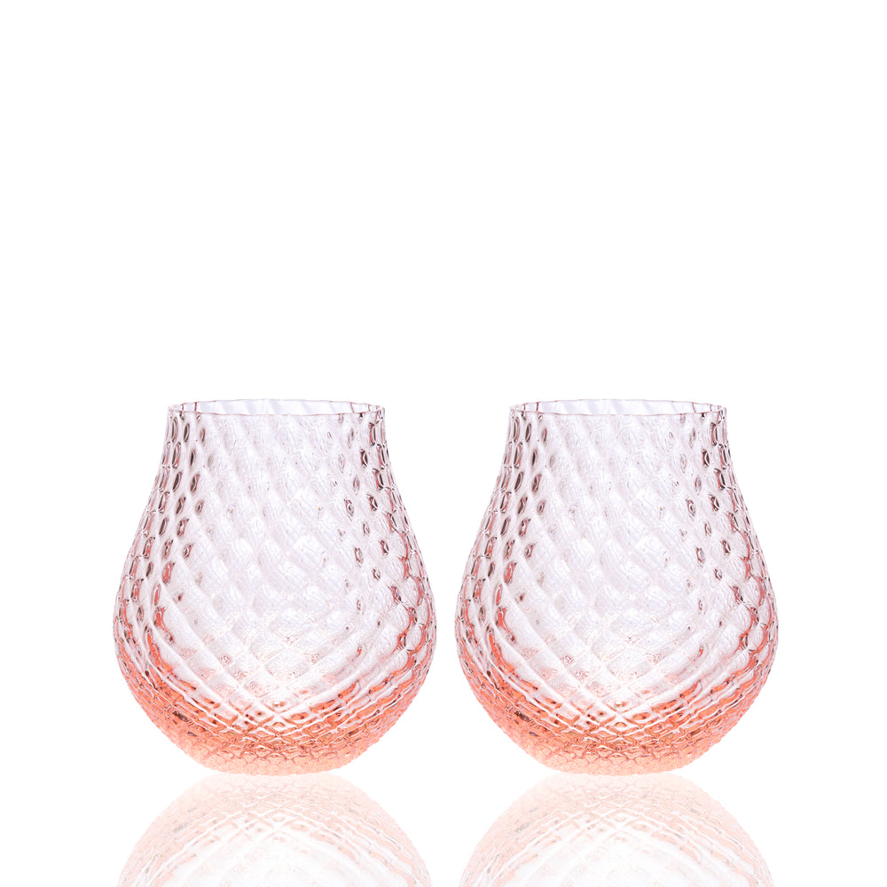 Phoebe Rose Stemless Wine Glasses