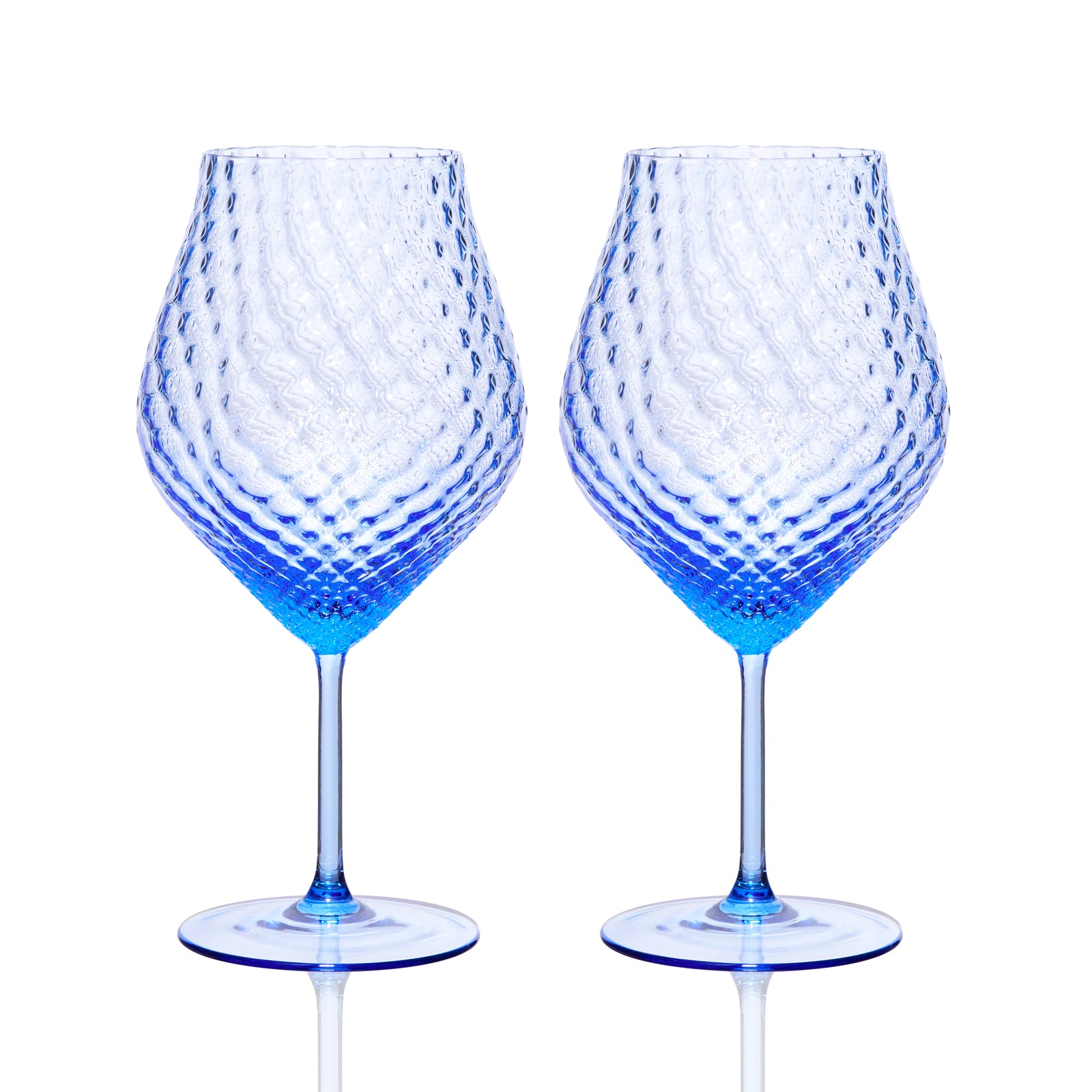 Phoebe cobalt blue crystal tulip universal wine glasses from Caskata.