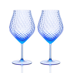 Phoebe cobalt blue crystal tulip universal wine glasses from Caskata.
