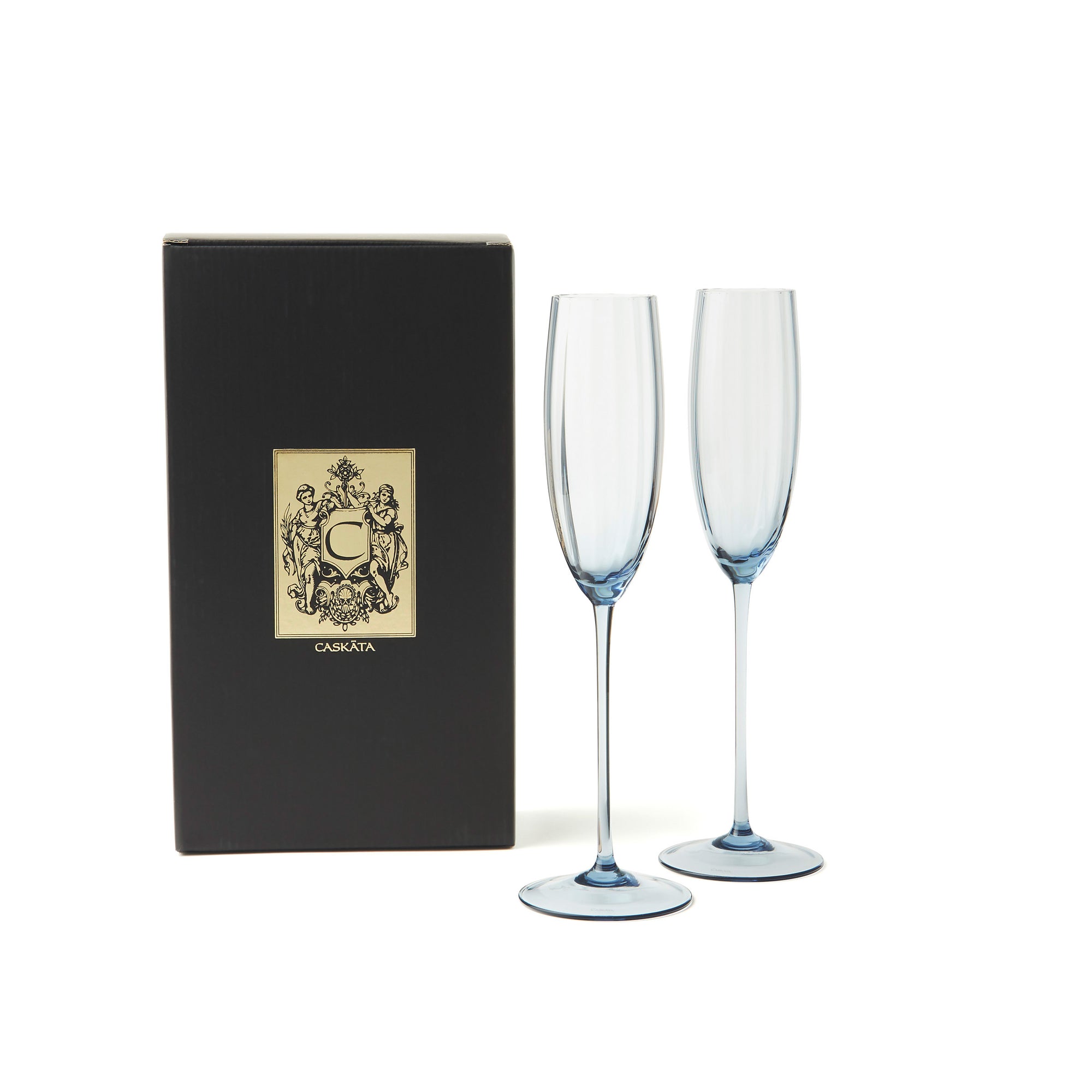 Quinn Stemware Champagne Flute, in Ocean- Caskata