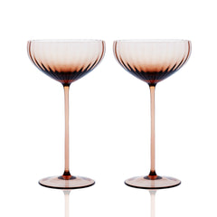 Quinn Amber Coupe Glasses Set/2 - Caskata