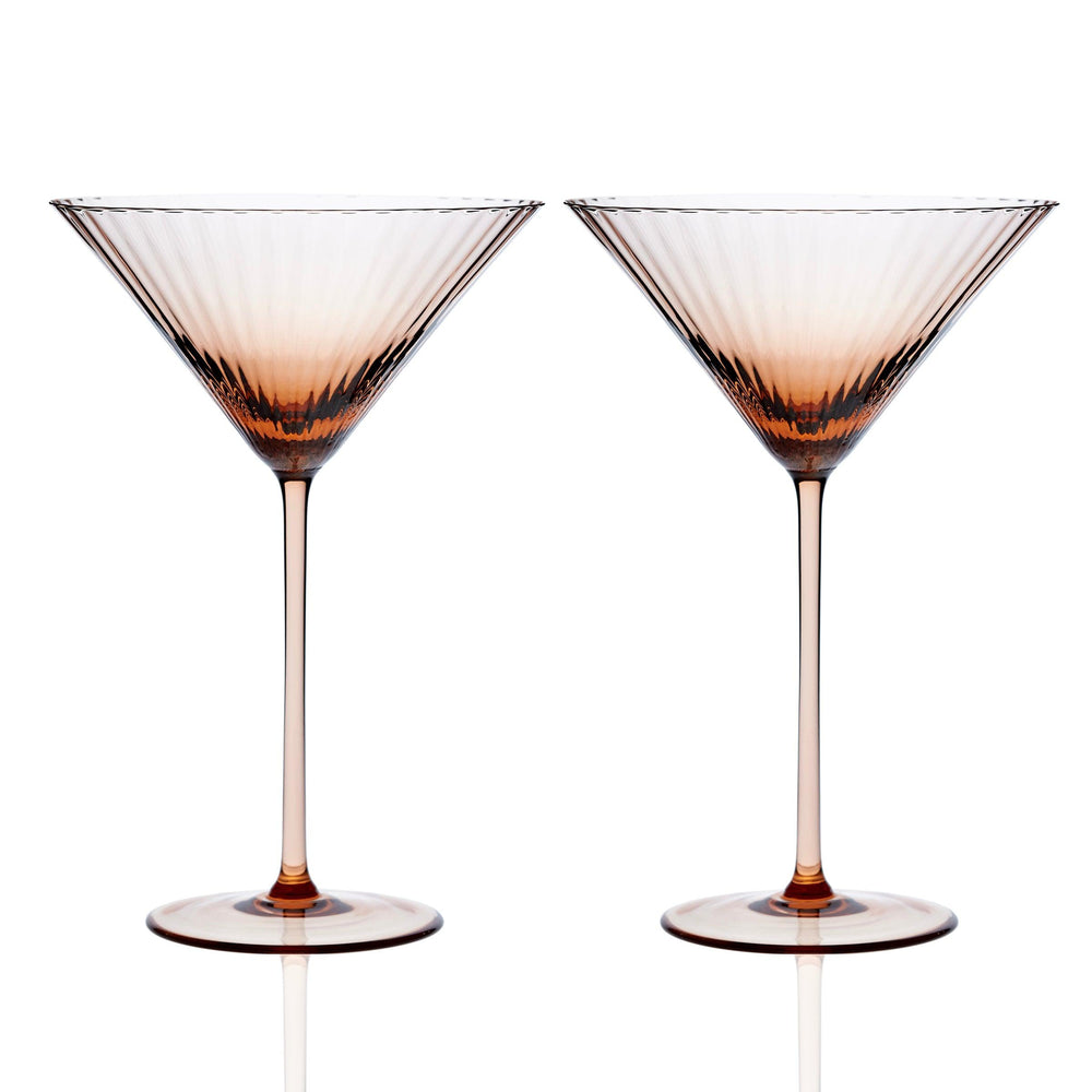 Quinn Amber Martini Glasses