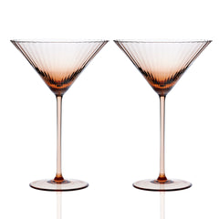 Quinn Stemware Martini Glass, in Amber- Caskata
