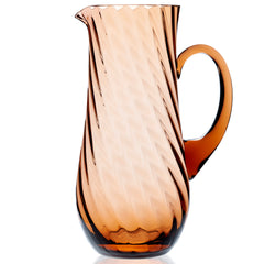 Quinn Optic pitcher in Amber mouth blown crystal from Caskata