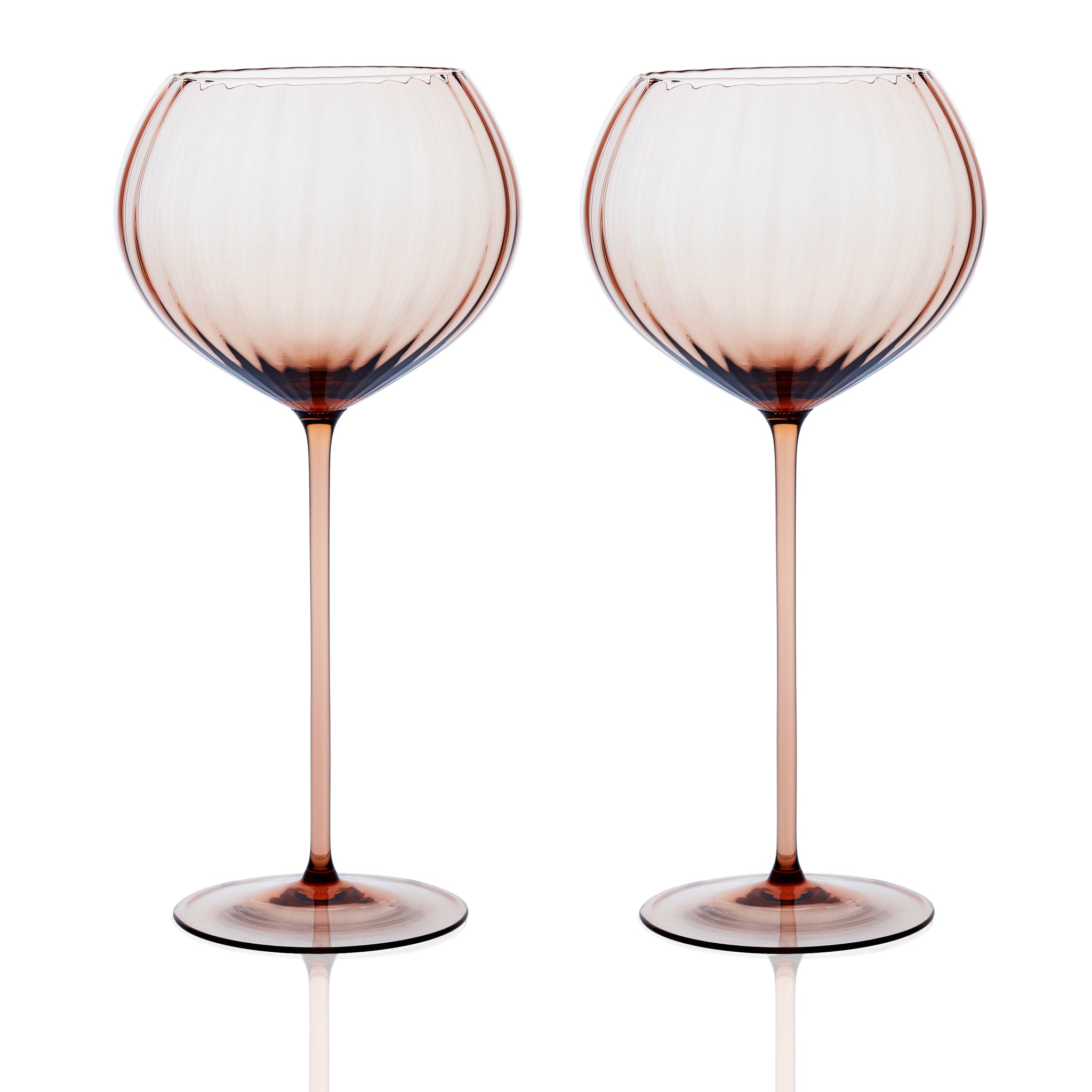 Reserve Nouveau Crystal Wine Glasses in Amber Set of 2