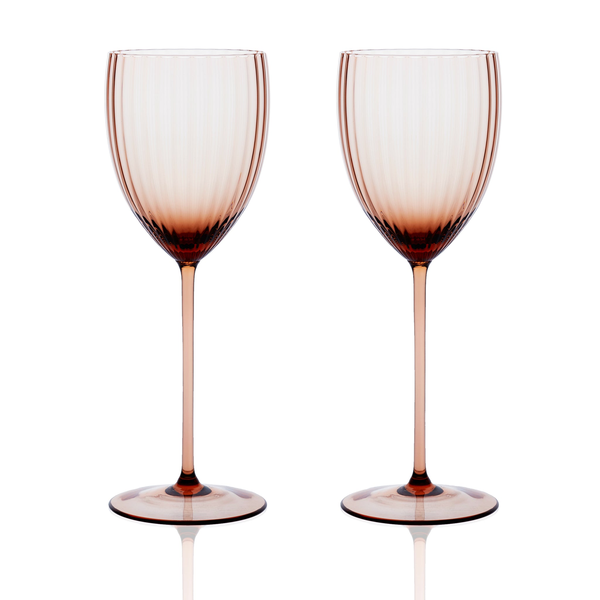 Caskata Quinn Rose Champagne Flute Glasses Set of 2