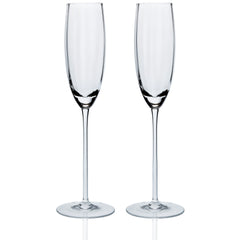 Quinn optic clear crystal champagne flutes Set of 2  from Caskata