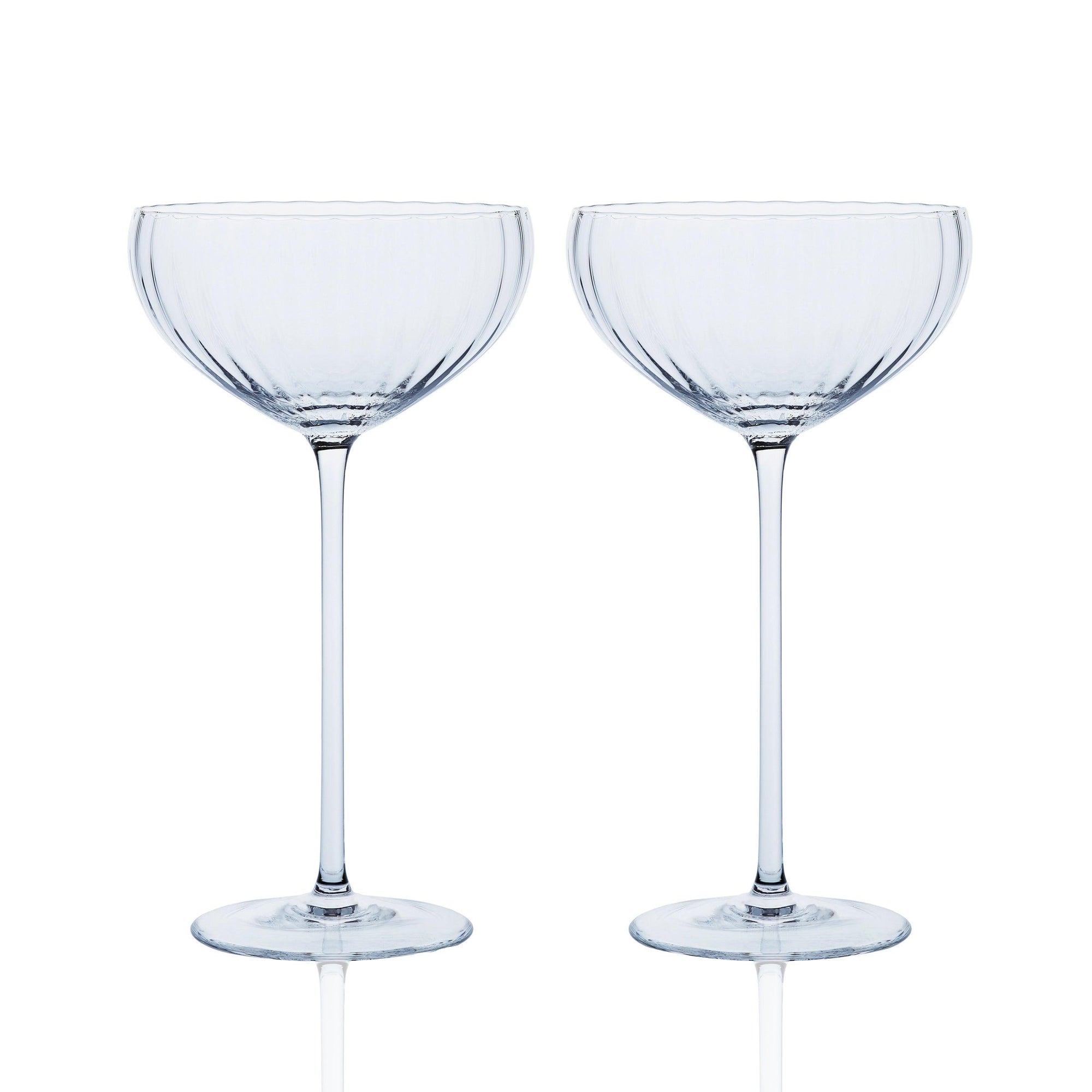 Quinn Clear Coupe Glasses Set/2 - Caskata